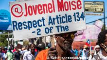 February 14, 2021***
PORT-AU-PRINCE, HAITI - FEBRUARY 14: People stage a demonstration demanding that President Jovenel Moise to give his resignation in Port-Au-Prince, Haiti on February 14, 2021. Sabin Johnson / Anadolu Agency