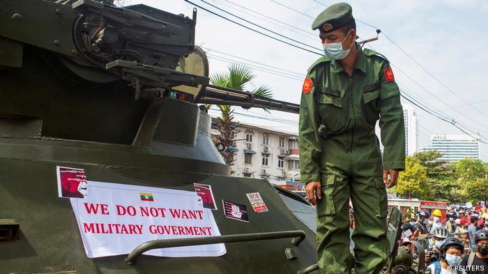 Aksi protes menetang kudeta militer di Myanmar