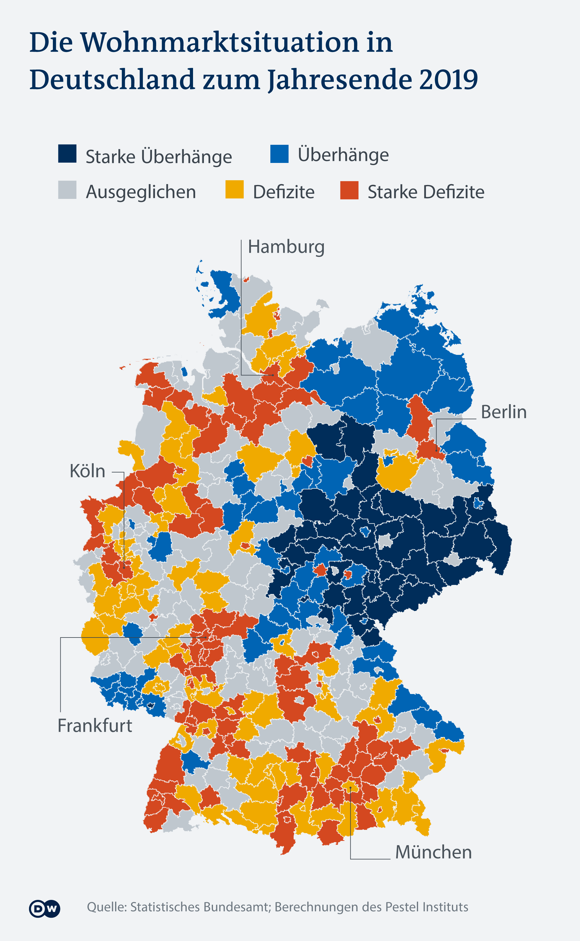 Infografik Karte Wohnungsmarktsituation in Deutschland DE