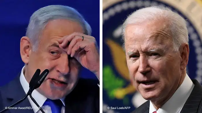 Bildkombo Netanjahu und Joe Biden