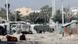 An armoured personnel carrier (APC) drives on a sealed off street to prevent a protest over delayed elections An armoured personnel carrier (APC) drives on a sealed off street to prevent a protest over delayed elections