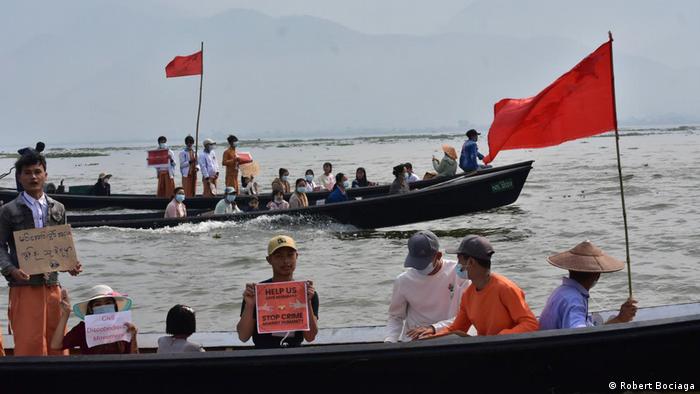 boat protest Myanmar