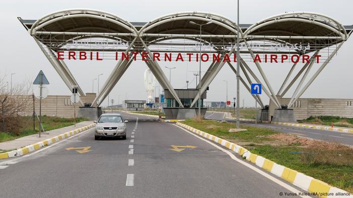 The entrance to Erbil International Airport in northern Iraq