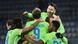 Wolfsburg players celebrate their win in Bielefeld Wolfsburg players celebrate their win in Bielefeld