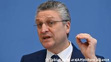 Lothar Wieler, the head of Germany's Robert Koch Institute, RKI, for disease control, addresses a news conference on the coronavirus/COVID-19 pandemic in Berlin, Germany, Friday, Feb. 12, 2021. (Tobias Schwarz/Pool via AP)