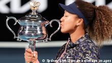  February 20, 2021: 3rd seed Naomi OSAKA of Japan accepts her trophy after defeating 22nd seed Jennifer BRADY of the USA in the Women s Singles Final match on day 13 of the 2021 Australian Open on Rod Laver Arena, in Melbourne, Australia. /Cal Media. Melbourne Australia - ZUMAc04_ 20210220_zaf_c04_008 Copyright: xSydneyxLowx