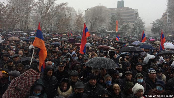 Акция протеста против правительства в Ереване, 20 февраля 2021 года