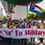 Foto de manifestantes que protestan contra el golpe militar en Birmania