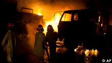 إحراق عشرات الشاحنات التابعة للناتو في باكستان ومقتل سبعة