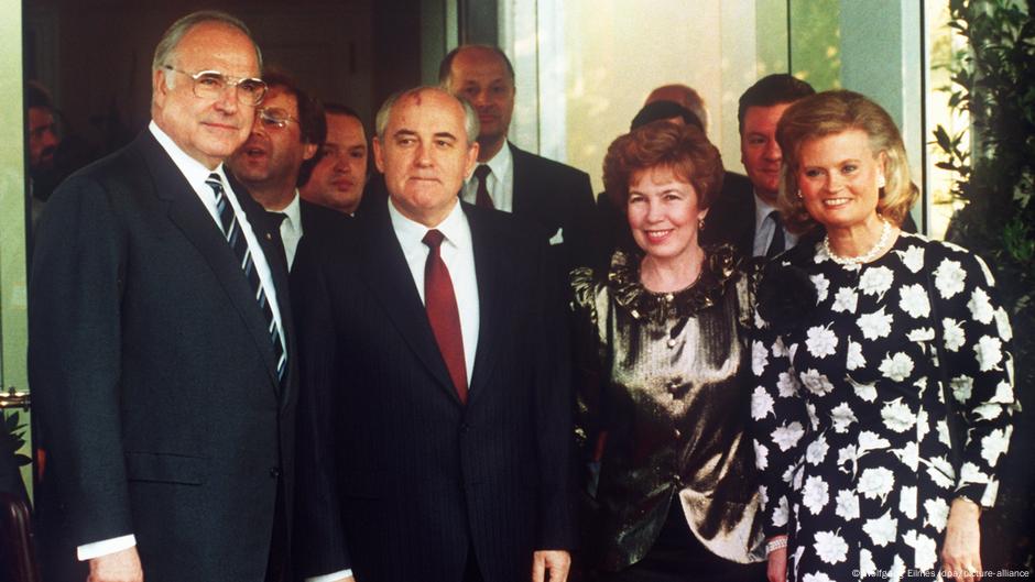 Helmut Kol, Mihail Gorbačov, Raisa Gorbačova i Hanelore Kol, u Bonu 12.6.1989.