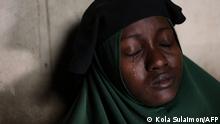 February 27, 2021***
Humaira Mustapha, whose 2 daughters were kidnapped by gunmen at the Government Girls Secondary School, cries at her home, the day after the abduction of over 300 schoolgirls in Jangebe, a village in Zamfara State, northwest of Nigeria on February 27, 2021. - More than 300 schoolgirls were snatched from dormitories by gunmen in the middle of the night in northwestern Zamfara state on February 26, in the third known mass kidnapping of students since December. (Photo by Kola Sulaimon / AFP)