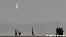 February 28, 2021***
Indian Space Research Organisation (ISRO) launches the Amazonia-1 of Brazilís optical earth observation satellite and 18 Co-passenger satellites from US and India onboard the Polar Satellite Launch Vehicle (PSLV-C51) from Satish Dhawan Space Centre in Sriharikota on February 28, 2021. (Photo by Arun SANKAR / AFP)