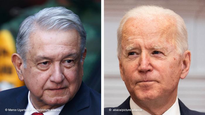 El presidente de México, Andrés Manuel López Obrador (izqda.), y su homólogo de Estados Unidos, Joe Biden.
