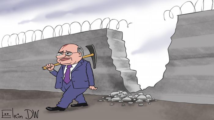 Karikatur Michail Gorbatschow - Mauerfall