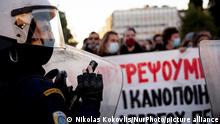Protest in solidarity with a member of the disbanded leftist November 17 militant group, Dimitris Koufontinas, who is on hunger strike for 55 days in Athens, Greece on March 3, 2021. (Photo by Nikolas Kokovlis/NurPhoto)