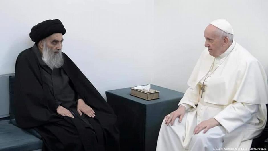 Papa Irak'ta Şii lider Ayetullah Ali el Sistani ile görüştü