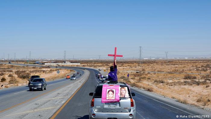 Protesta contra feminicidios en Ciudad Juárez.