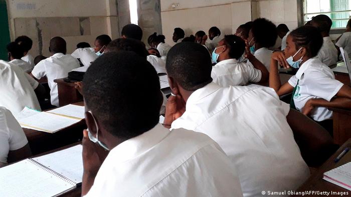 Equatoguinean high school children in class