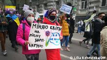 Frauendemo am 08. März 2021 in Kiew.
Fotografin: DW-Korrespondetin in Kiew, Lilia Rzheutska