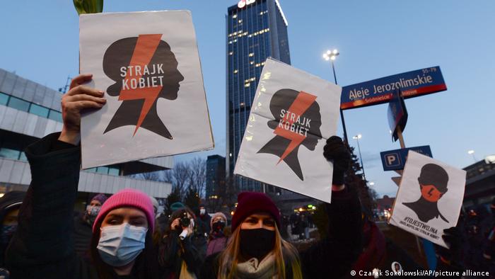 Women's Day protests in the Polish capital in 2021