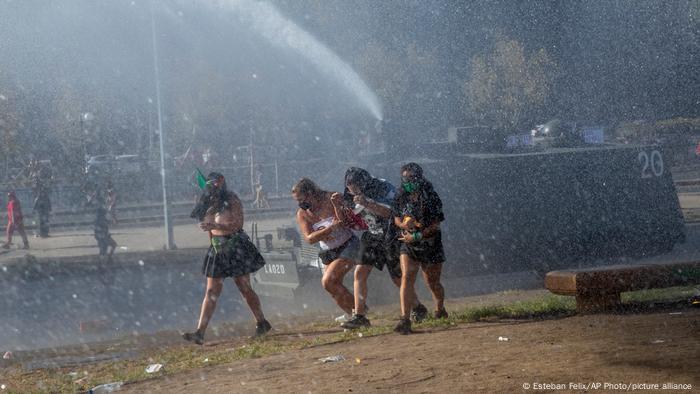 Foto de manifestantes en Chile