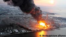 epa03124347 (04/37) (FILE) A file picture dated 11 March 2011 shows an oil refinery on fire following the Tohoku Earthquake in Chiba city, Chiba prefecture, Japan. March 11, 2012 marks the first anniversary of the 9.0-magnitude earthquake and subsequent tsunami that devastated northeastern Japan and triggered a nuclear disaster at the Fukushima Daiichi Nuclear Power Plant. EPA/STR JAPAN OUT; PLEASE SEE ADVISORY NOTICE (epa03124343) FOR FULL FEATURE TEXT ++