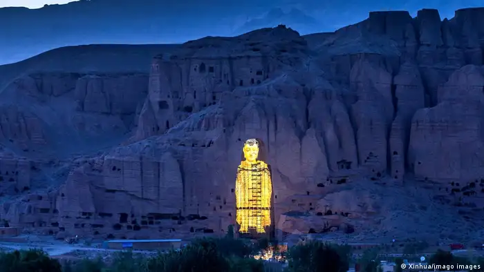 A projection of the Bamiyan Buddha in Bamiyan province, central Afghanistan