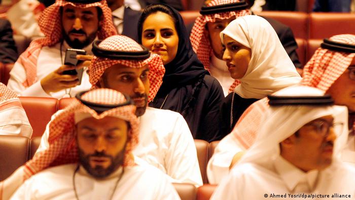 Mixed audience in a cinema in Saudi Arabia 