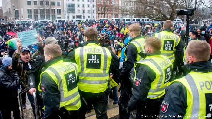 Manifestación de antivacunas en Hannover 