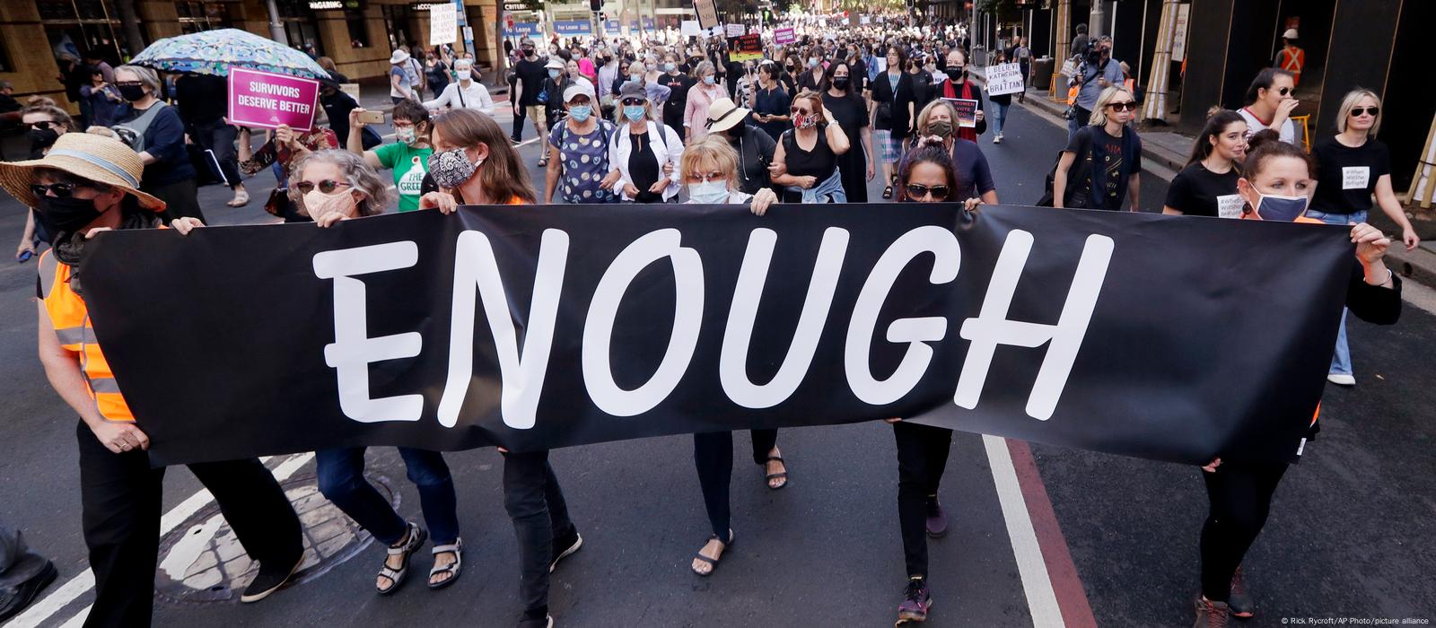 Australia women protest against sexual violence DW 03 15 2021