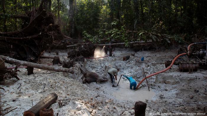 Mina ilegal na floresta amazônica