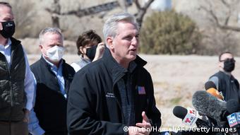  Kevin McCarthy at the US border giving a press conference