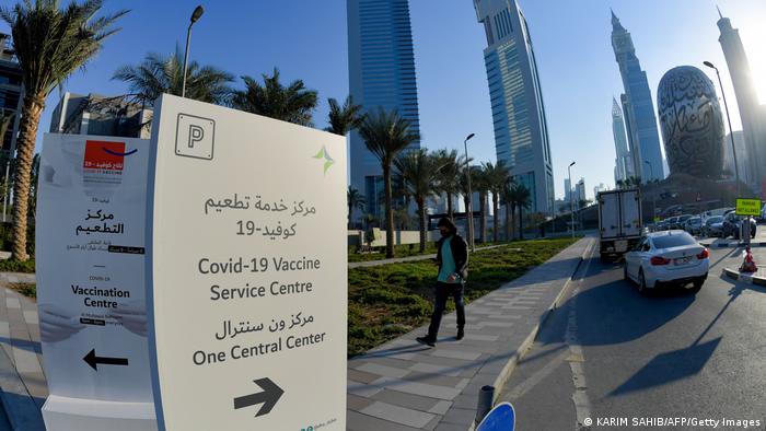 Ein Impfzentrum in Dubai, wo anders als in Abu Dhabi hauptsächlich BioNTech und AstraZeneca zum Einsatz kamen.
