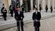 Polish Prime Minister Mateusz Morawiecki answers media questions with French President Emmanuel Macron beside him and an honor guide behind them at the Elysee Palace in March 2021. Polish Prime Minister Mateusz Morawiecki answers media questions with French President Emmanuel Macron beside him and an honor guide behind them at the Elysee Palace in March 2021.