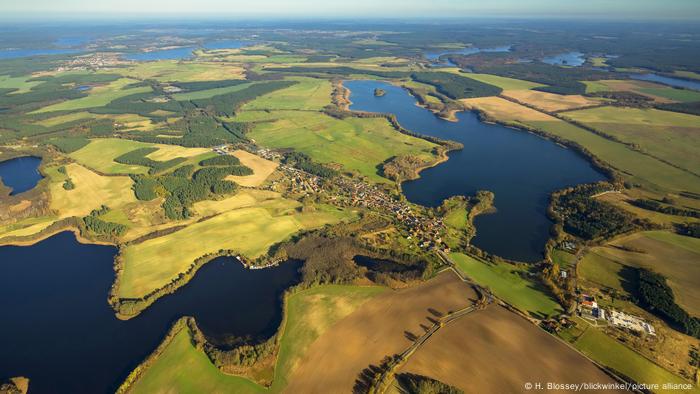 Germany, Aerial view of the Mecklenburg Lake District