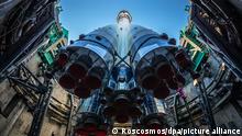 6488973 17.03.2021 In this handout photo released by Russian Space Agency Roscosmos, The Soyuz 2.1a rocket booster with the Fregat upper stage and the CAS500-1 satellite is seen at the launchpad ahead of its upcoming launch, at the Baikonur Cosmodrome, Kazakhstan. The flight is scheduled for March 20 and is set to deliver the CAS500-1 satellite and a rideshare payload into orbit. Editorial use only, no archive, no commercial use. Russian Space Agency Roscosmos