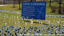 A memorial for those that have had the COVID-19 disease is on display at Missouri Baptist Hospital in Creve Coeur, Missouri on Saturday, March 20, 2021. The hospital received confirmation on March 19, 2020, of it's first confirmed patient with COVID-19. One year later Missouri Baptist honors the 1,550 patients who recovered from the virus with purple pinwheels, while the 270 that died from the COVID-19 virus are honored with white hearts. Photo by Bill Greenblatt/UPI Photo via Newscom picture alliance