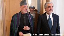 March 18, 2021***
Former Afghan president Hamid Karzai (L) attends an international conference on Afghanistan over the peaceful solution to the conflict in Moscow on March 18, 2021. (Photo by Alexander Zemlianichenko / POOL / AFP)