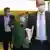 Премьер Баварии Маркус Зёдер, какцлер ФРГ Ангела Меркель и бургомистр Берлина Михаэль Мюллер перед пресс-конференцией в Берлине