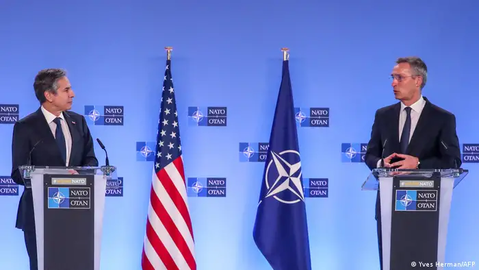 Belgien NATO l US-Außenminister Blinken u Jens Stoltenberg in Brüssel