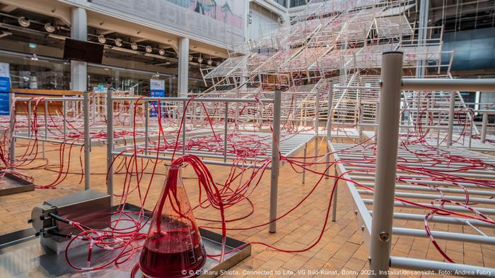 Installation by Japanese artist Chiharu Shiota