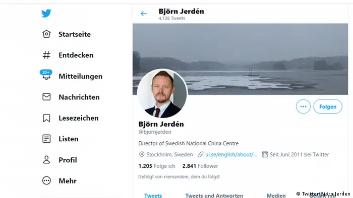 Screenshot Twitter Account Björn Jerden 