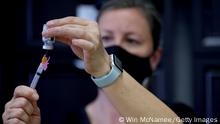 SEVERN, MARYLAND - MARCH 23: Registered nurses measure vaccine doses as Maryland residents receive the Moderna COVID-19 vaccine through the Anne Arundel County Department of Health at a community COVID-19 vaccination clinic at the Metropolitan United Methodist Church March 23, 2021 in Severn, Maryland. Nearly 2.4 million vaccines have been administered in the state of Maryland to date, representing just over 20 percent of the state’s population. (Photo by Win McNamee/Getty Images)