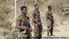 MEKELLE, ETHIOPIA - MARCH 07: Units of Ethiopian army patrol the streets of Mekelle city of the Tigray region, in northern Ethiopia on March 07, 2021 after the city was captured with an operation towards Tigray People's Liberation Front (TPLF). Minasse Wondimu Hailu / Anadolu Agency