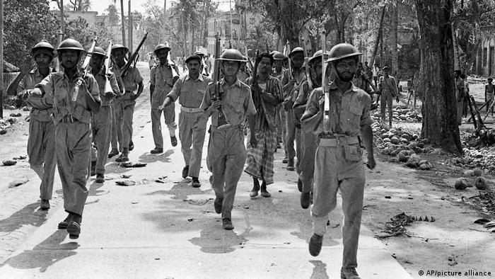 Bangladesh Freedom Army troops march off to war against Pakistan