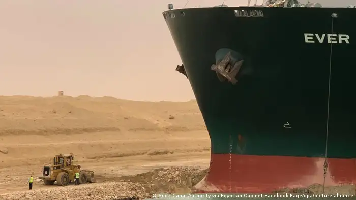 Container ship Ever Given blocked in the Suez Canal