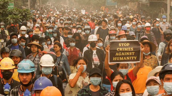Myanmar Monywa | Proteste gegen Militärregierung
