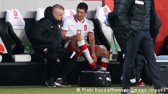 Robert Lewandowski se lesionó en el partido de Polonia contra Andorra