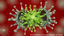 Illustration eine Coronavirus-Mutation