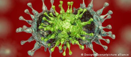 Illustration eine Coronavirus-Mutation